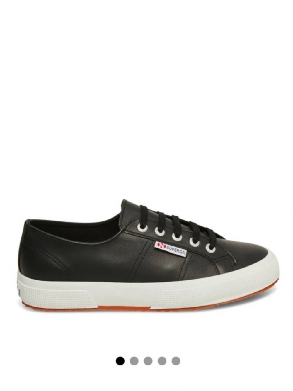 Superga Nappa Black leather 2750 Classic Low Top Sneakers
